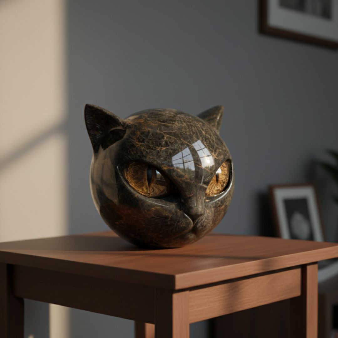 Mystica – Die schwarze Wächterkatze aus Stein