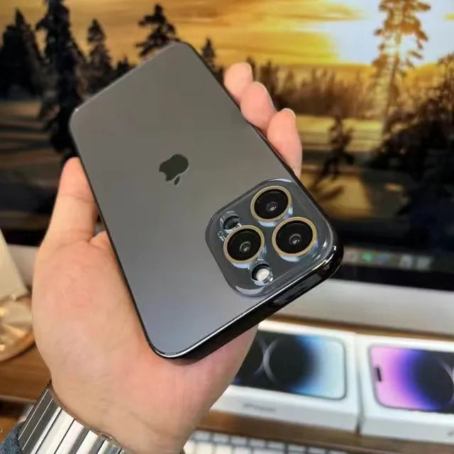 Galvanisiertes Mattes Acryl Gehärtetes Glas iPhone Schutzhülle