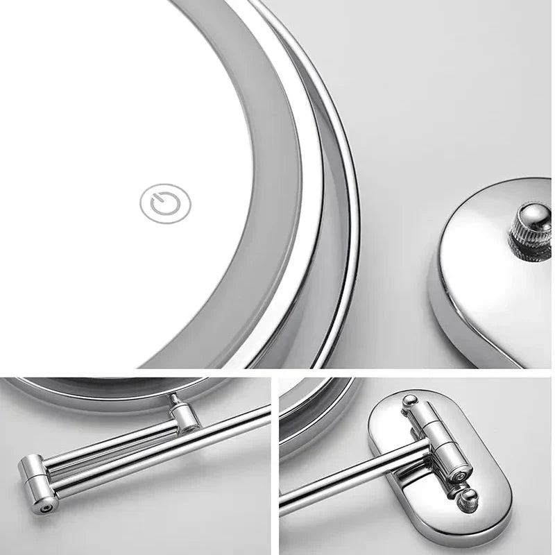 Evida LED-Vergrößerungsspiegel mit Chrom-Finish - Präzises Schminken