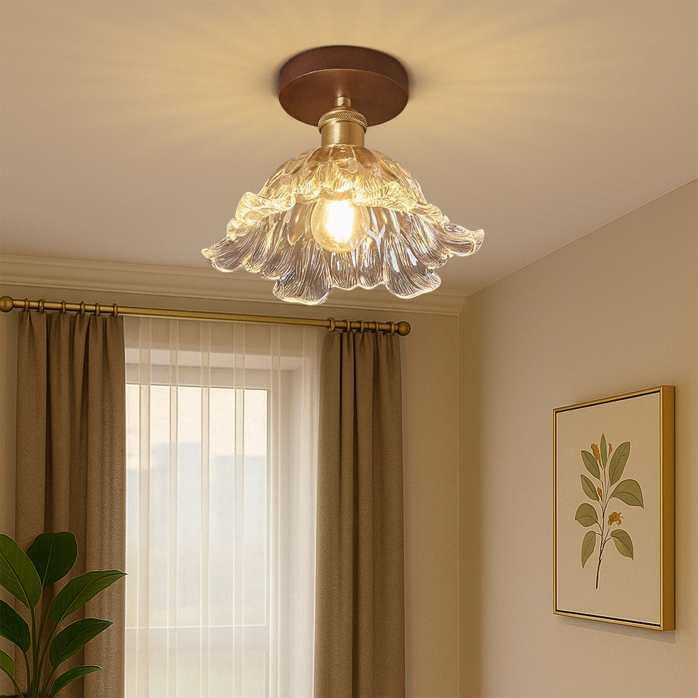 Blumen Glas Deckenleuchte