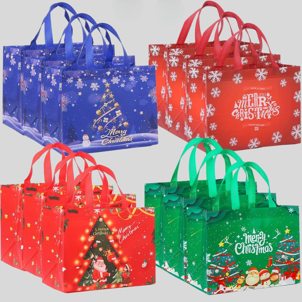 Wiederverwendbare Weihnachtsbeutel, große Tragetaschen für Geschenke