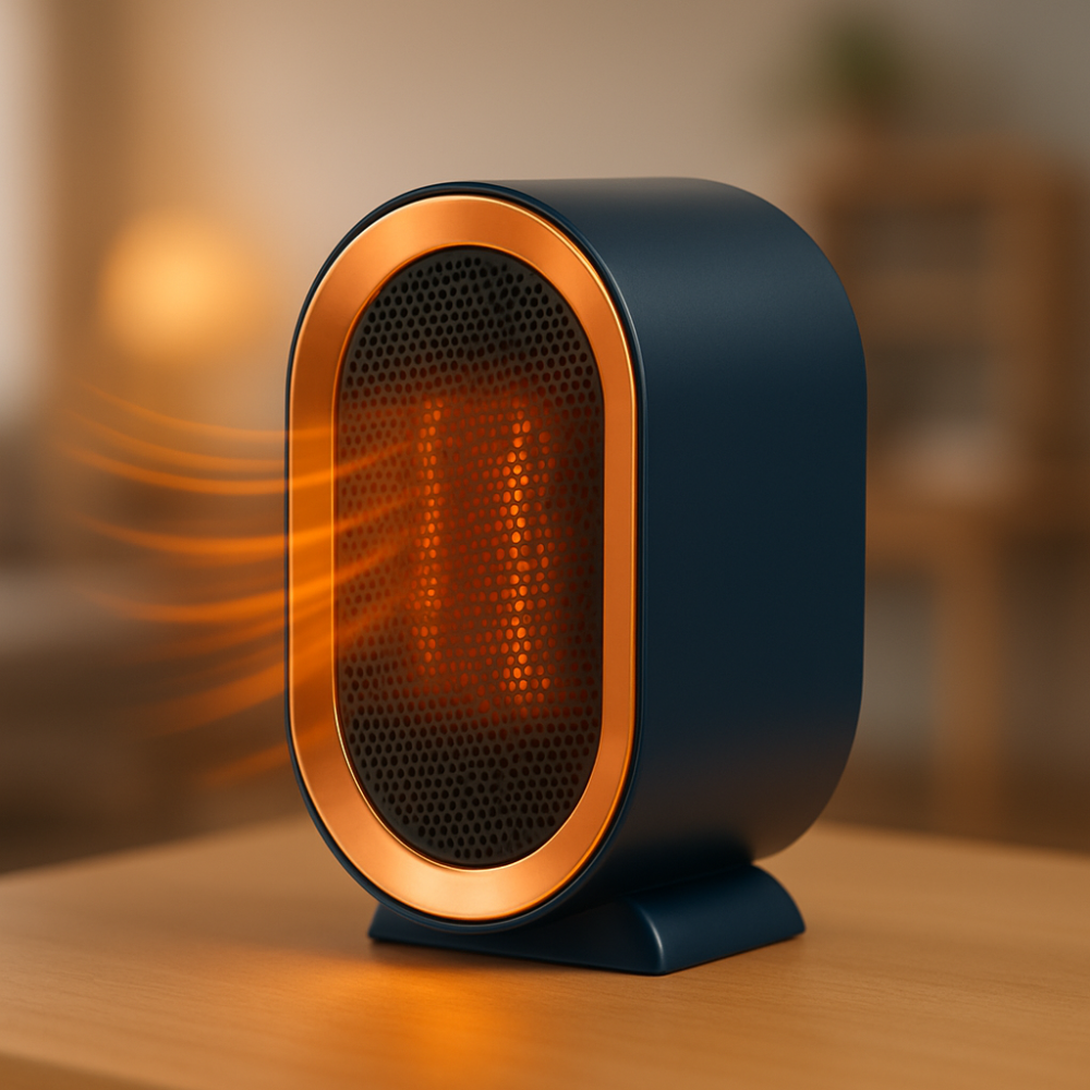 Portabler Keramikheizer, energieeffizient, leise, kompakter Heizlüfter