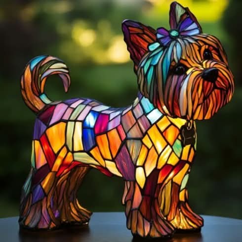 SHIMMER STATUE – Künstlerische LED-Nachtlampe mit Hunderassen-Motiv