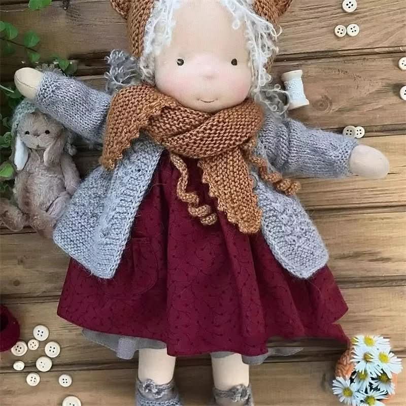 MIRABELLA – Handgemachte Baumwoll-Waldorfdame mit Zubehör