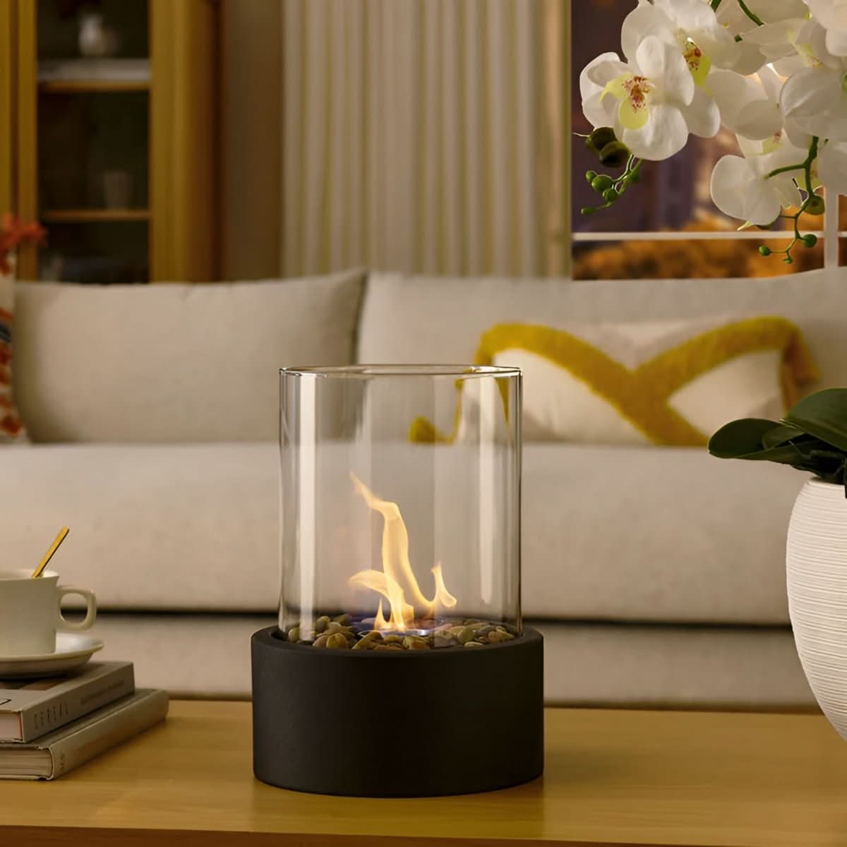 SleekFlame Tischkamin – Elegantes Tischfeuer für jede Atmosphäre