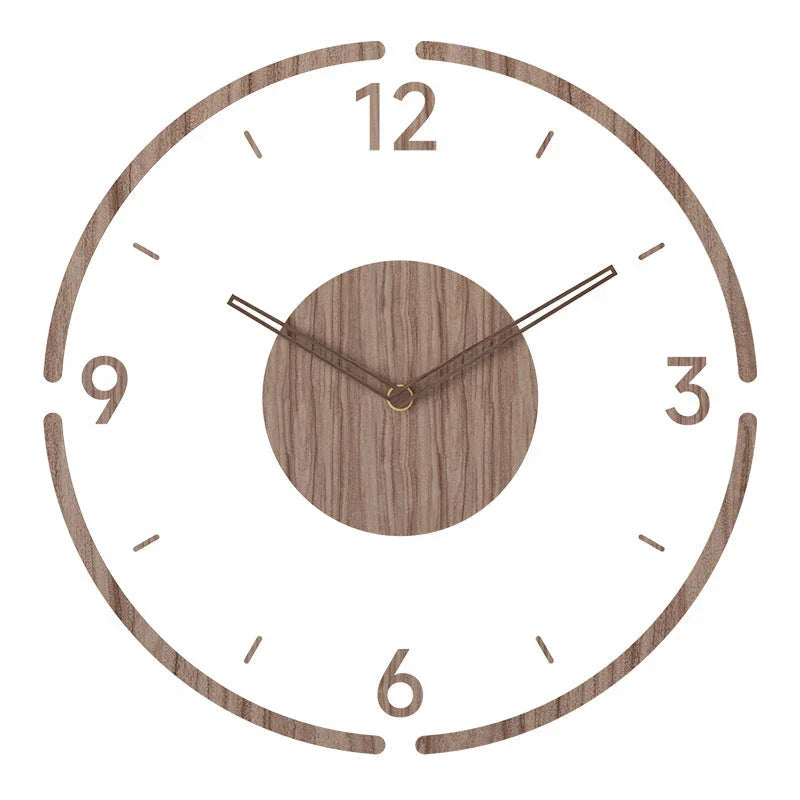 Holz Wanduhr - Minimalistisches Design - Lautloses Uhrwerk