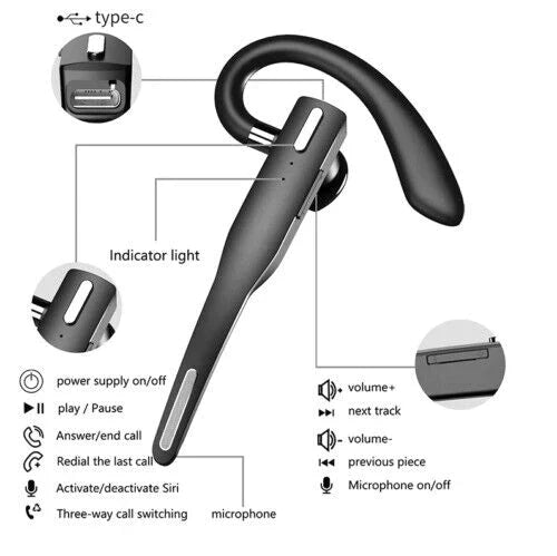 Trucker Dual Mic Drahtloses Bluetooth 5.1 Noise Cancelling Headset/Ohrenhörer