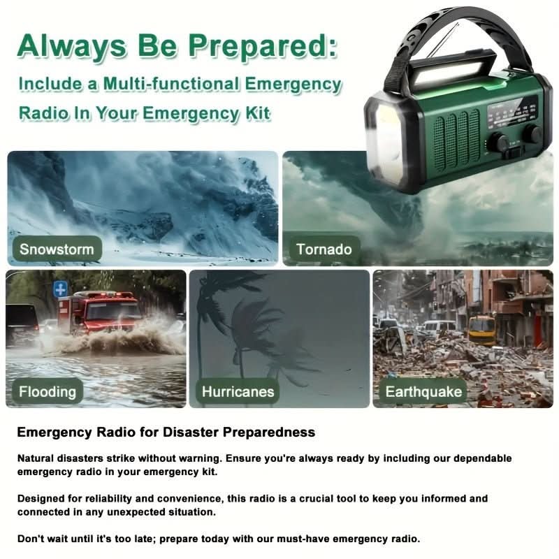 EcoPower Radio – Notfallradio mit Solar-, Taschenlampen- und USB-Ladefunktion