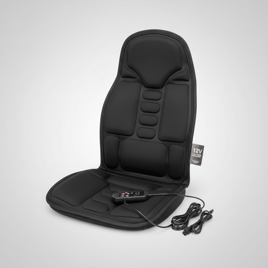 Ergonomische Massage-Sitzauflage | Shiatsu- & Vibrationsmassage für Nacken, Rücken & Oberschenkel | Zuschaltbare Wärmefunktion | Inkl. Auto-Adapter & Fernbedienung