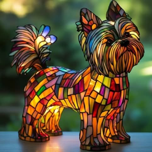 SHIMMER STATUE – Künstlerische LED-Nachtlampe mit Hunderassen-Motiv