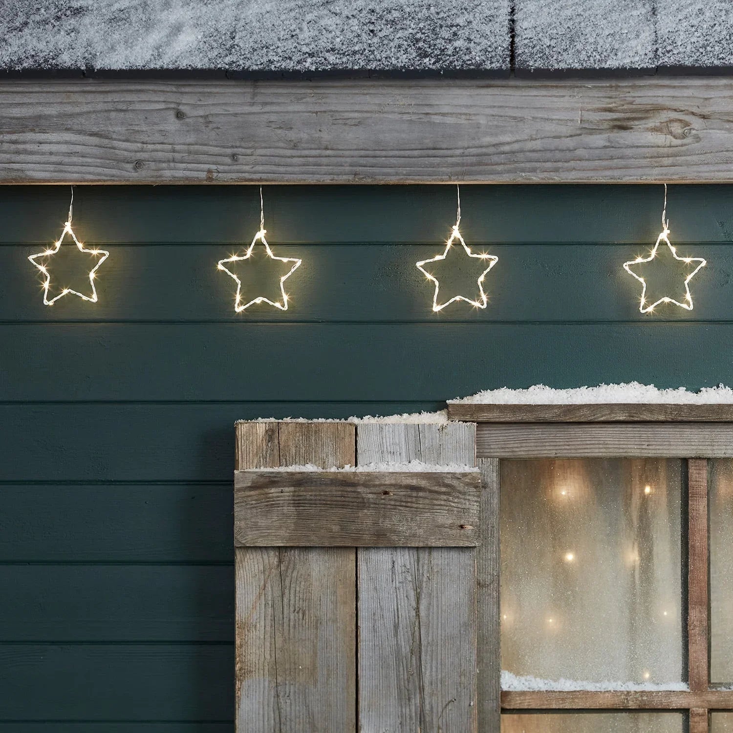 LED Stern Lichterkette - Weihnachtsdekoration - Innen und Außen