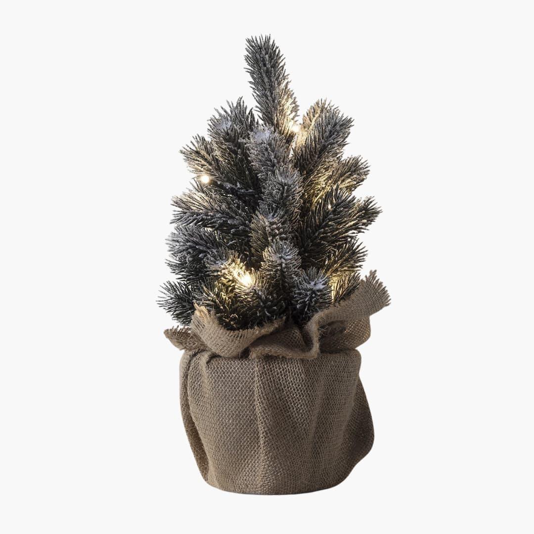 Mini Frosted Weihnachtsbaum - LED-Lichter - Tischdekoration