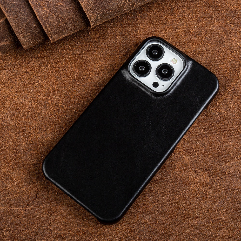 Ölwachs Echtes Leder Apple iPhone Hülle